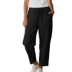 Zara Black Relaxed Fit Joggers Dress Pant Wide Leg